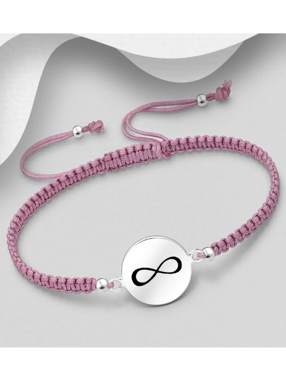 925 Sterling Silver Infinity with Adjustable Thread Bracelet